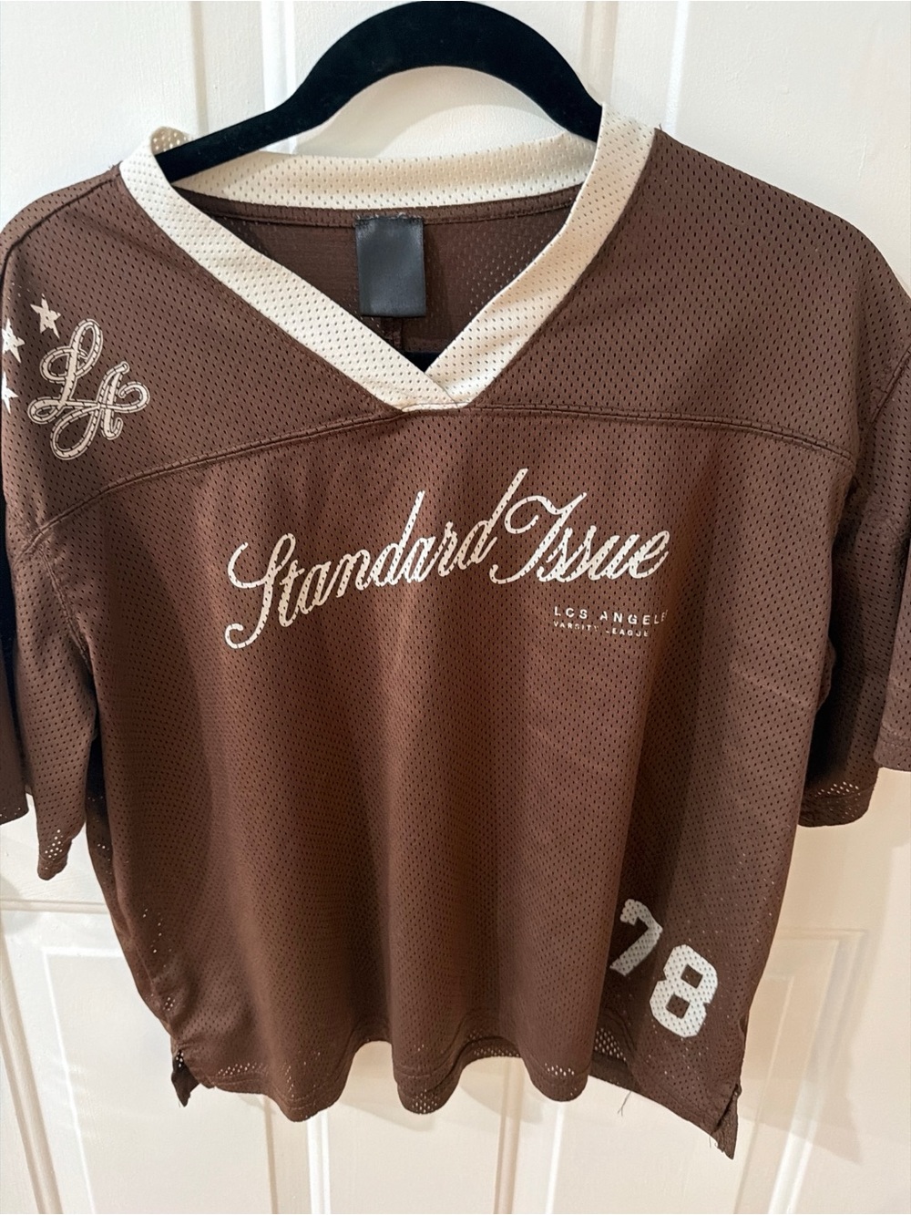 Standard Issue Brown Mesh Kids Jersey with Cream Trim